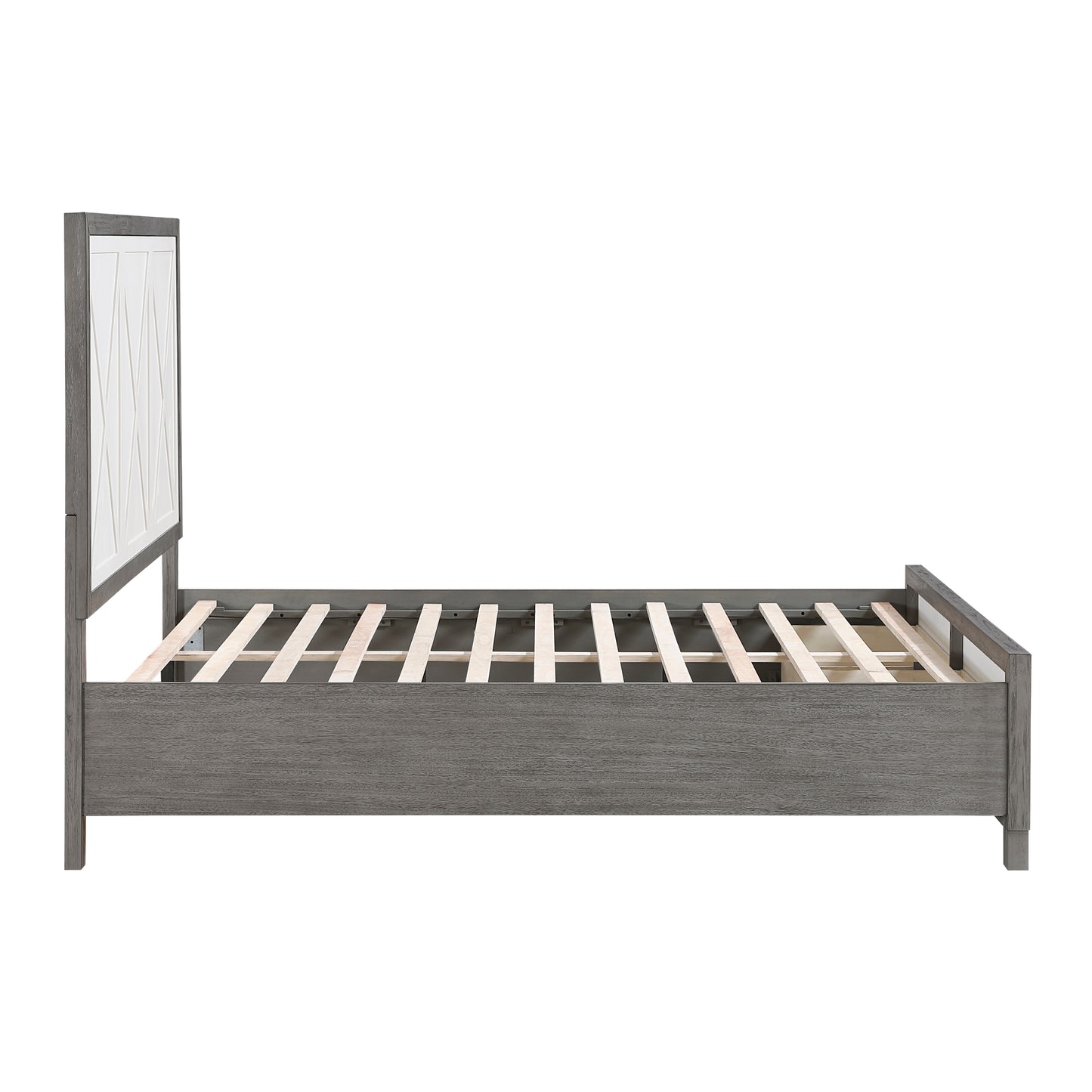 Rowan Queen Storage Platform Bed WHITE/GREY
