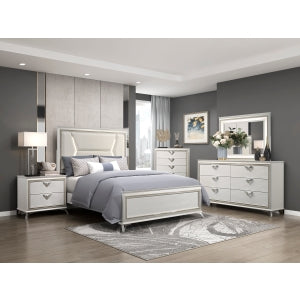 Audra 5 Drawer Chest WHITE/GOLD