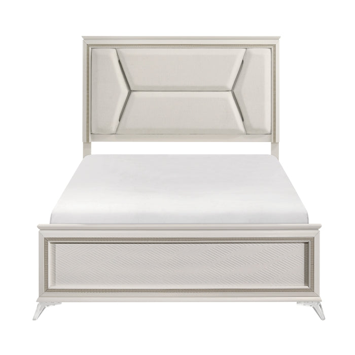 Audra Queen Bed W/LED WHITE/GOLD