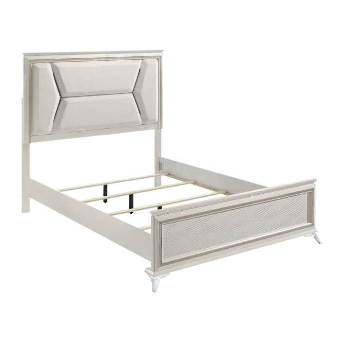 Audra Queen Bed W/LED WHITE/GOLD