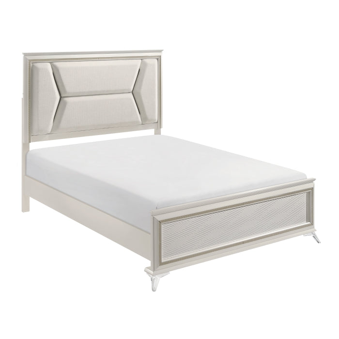Audra Queen Bed W/LED WHITE/GOLD