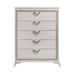 Audra 5 Drawer Chest WHITE/GOLD