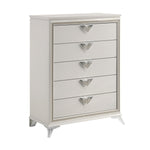 Audra 5 Drawer Chest WHITE/GOLD
