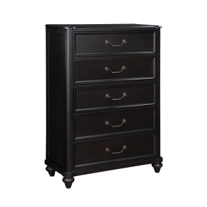 Herman 5 Drawer Chest CHARCOAL BROWN