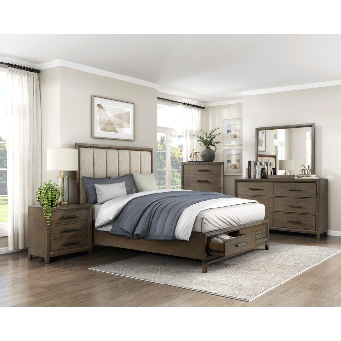 Cambridge Queen Storage Platform Bed DARK WALNUT
