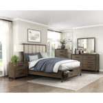 Cambridge Queen Storage Platform Bed DARK WALNUT