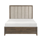Cambridge Queen Storage Platform Bed DARK WALNUT