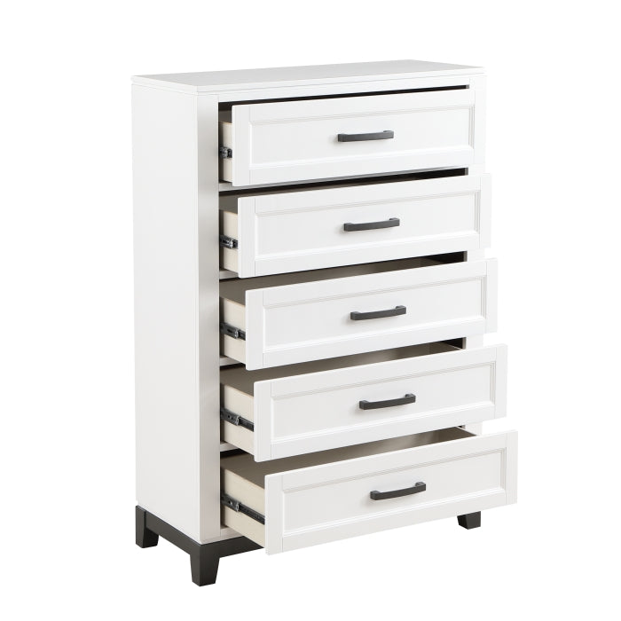 Garretson 5 Drawer Chest WHITE