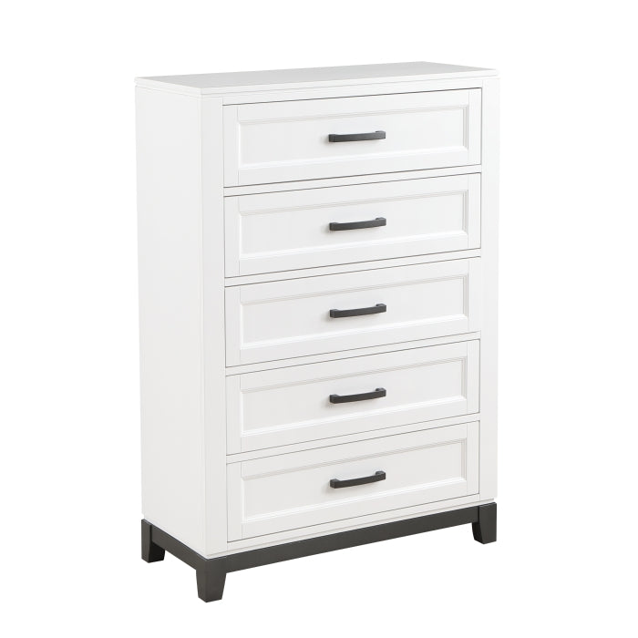 Garretson 5 Drawer Chest WHITE