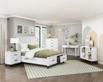 Garretson Queen Storage Platform Bed WHITE