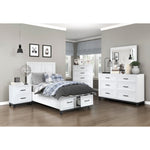 Garretson Twin Storage Platform Bed WHITE