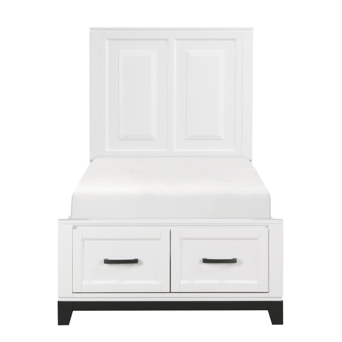Garretson Twin Storage Platform Bed WHITE