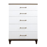 Niles 5 Drawer Chest WHITE/CHERRY