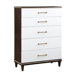 Niles 5 Drawer Chest WHITE/CHERRY