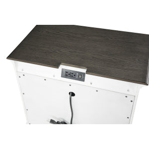 Chesterton Night Stand ANTIQUE WHITE/DARK BROWN