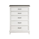 Chesterton 5 Drawer Chest ANTIQUE WHITE/DARK BROWN