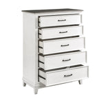 Chesterton 5 Drawer Chest ANTIQUE WHITE/DARK BROWN