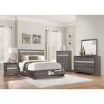Luster 5 Drawer Chest GREY/SILVER