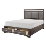 Luster Queen Storage Platform Bed GREY