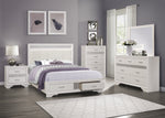 Luster Queen Storage Platform Bed WHITE