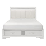 Luster Queen Storage Platform Bed WHITE