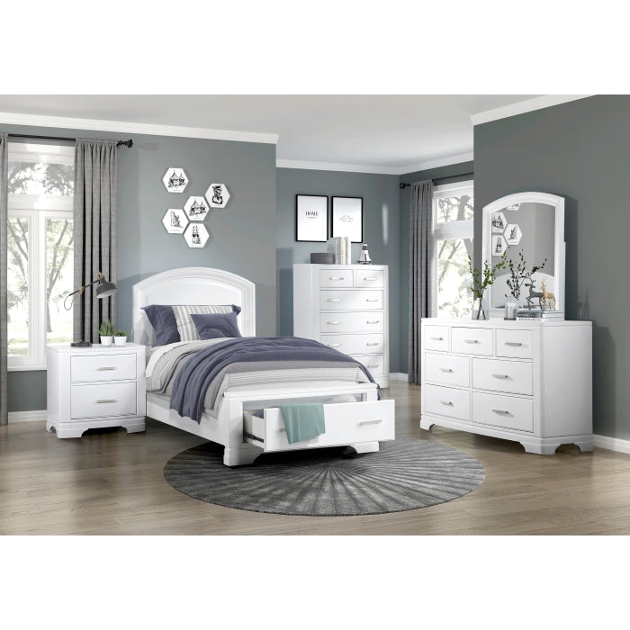 Hudson Twin Storage Platform Bed WHITE