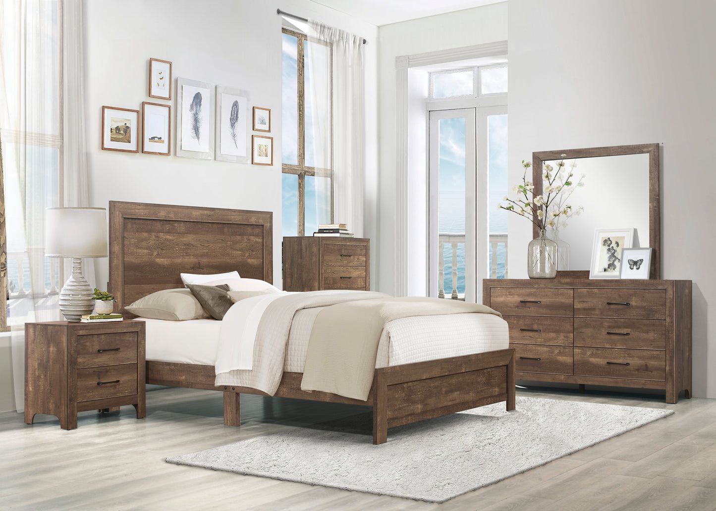 Corbin Queen Bed RUSTIC BROWN