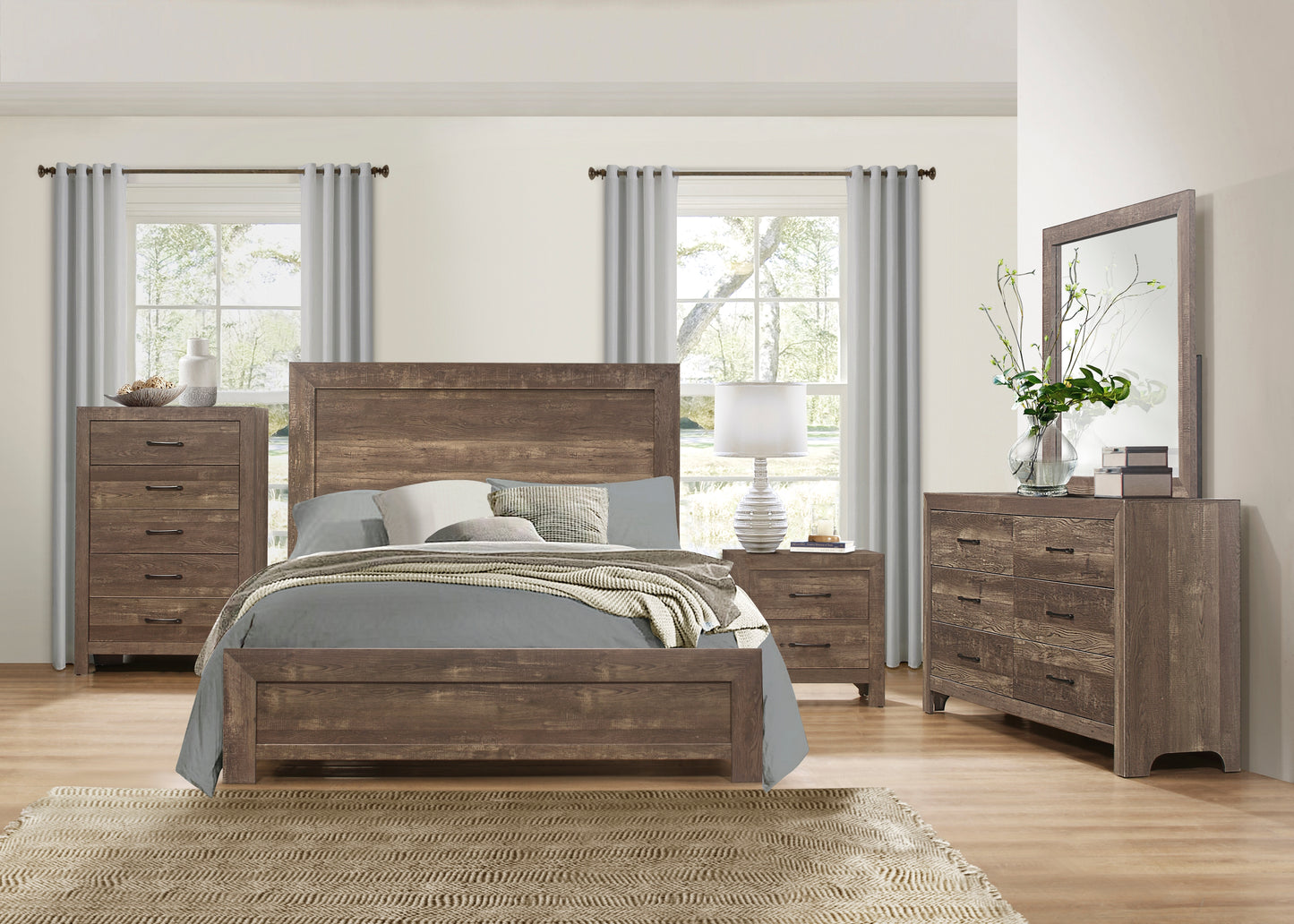 Corbin Queen Bed RUSTIC BROWN