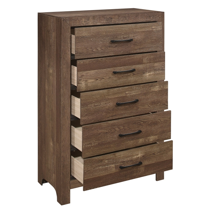 Corbin 5 Drawer Chest RUSTIC BROWN