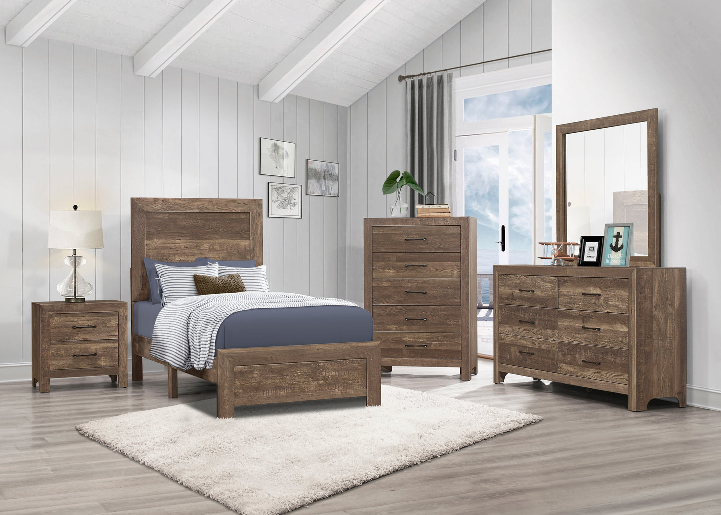 Corbin 5 Drawer Chest RUSTIC BROWN