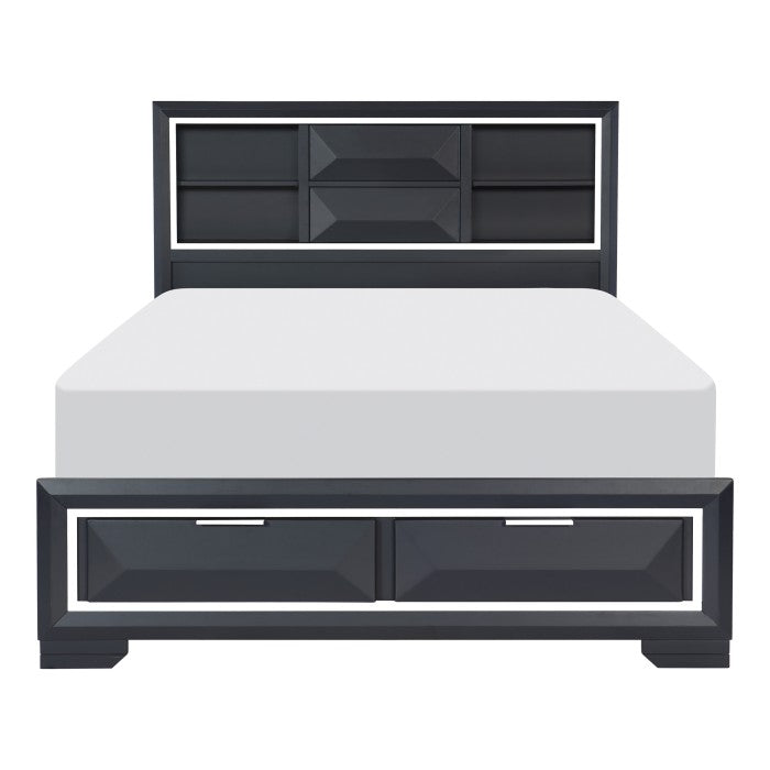 Rosemont Queen Storage Platform Bed MIDNITE BLUE