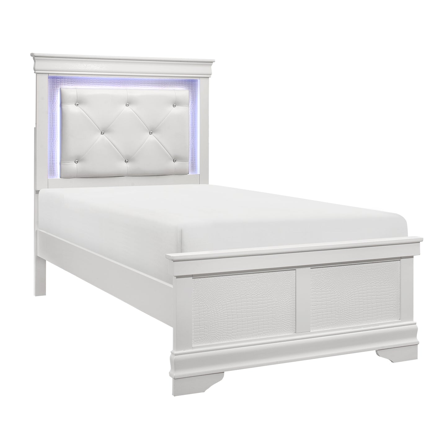 Lana Twin Bed W/LED WHITE