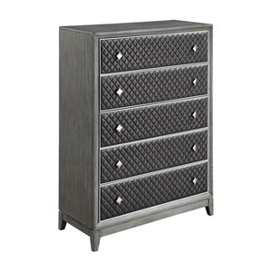West End 5 Drawer Chest GREY