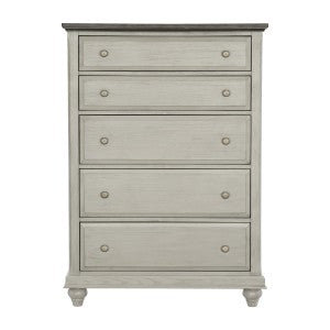 Mossbrook 5 Drawer Chest DARK BROWN/LITE GREY