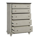 Mossbrook 5 Drawer Chest DARK BROWN/LITE GREY