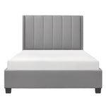 Anson Queen Platform Bed GREY VINYL