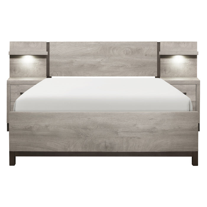 Zephyr Queen Wall Unit Bed LITE GREY