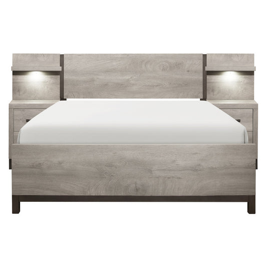 Zephyr Queen Wall Unit Bed LITE GREY