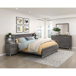 Zephyr Queen Wall Unit Bed DARK GREY