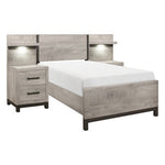 Zephyr 5pc Set Twin Wall Bed GREY