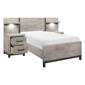 Zephyr 5pc Set Twin Wall Bed GREY