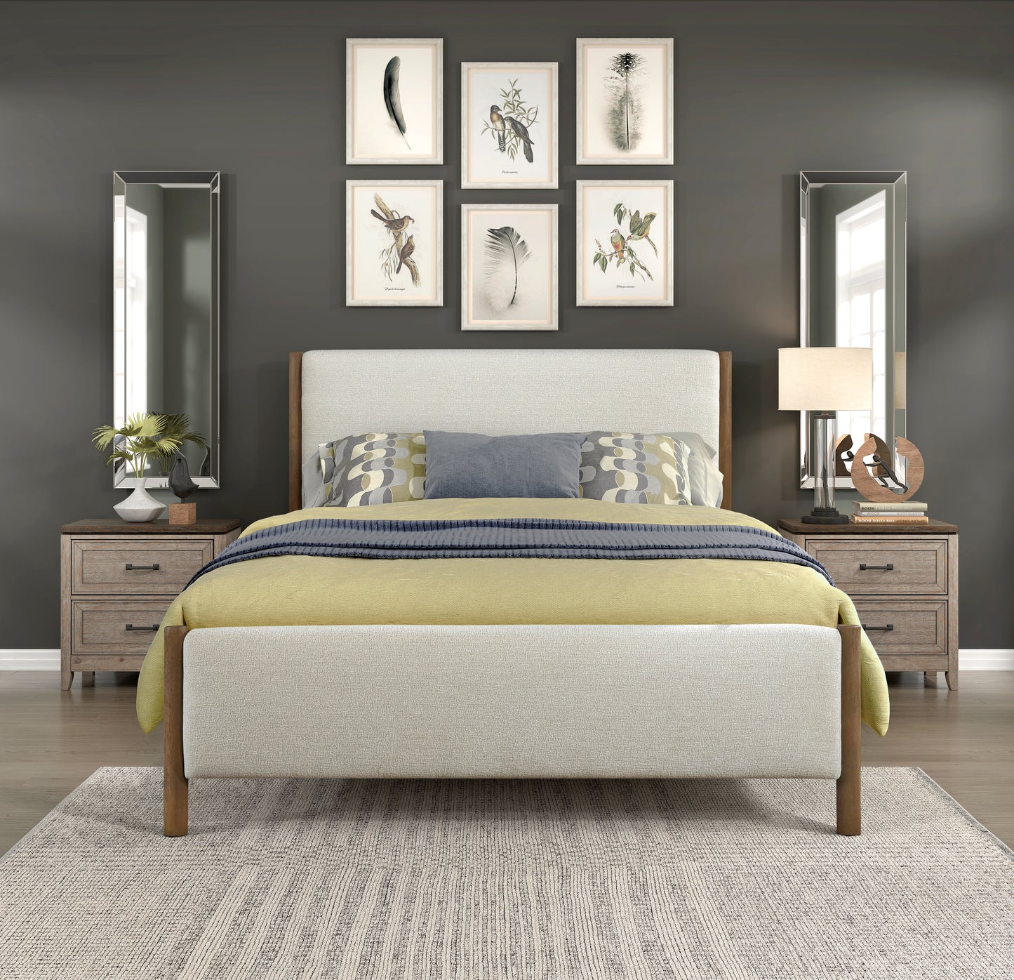 Julian Queen Platform Bed BEIGE