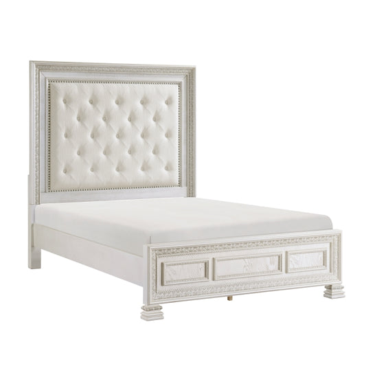 Theodora Queen Bed PEARL WHITE