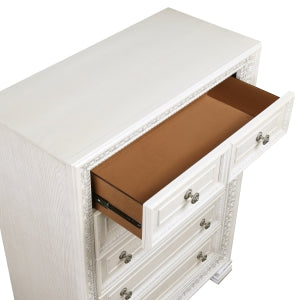 Theodora 5 Drawer Chest PEARL WHITE