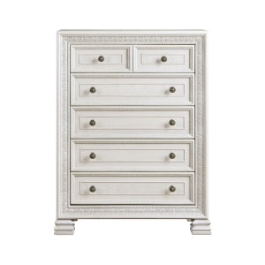 Theodora 5 Drawer Chest PEARL WHITE
