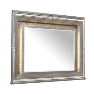 Tamsin Dresser Mirror W/LED-SILVER GREY METALLIC