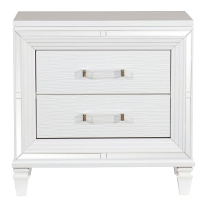 Tamsin Night Stand WHITE METALLIC