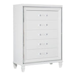 Tamsin 5 Drawer Chest WHITE METALLIC