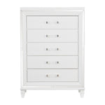 Tamsin 5 Drawer Chest WHITE METALLIC