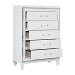 Tamsin 5 Drawer Chest WHITE METALLIC